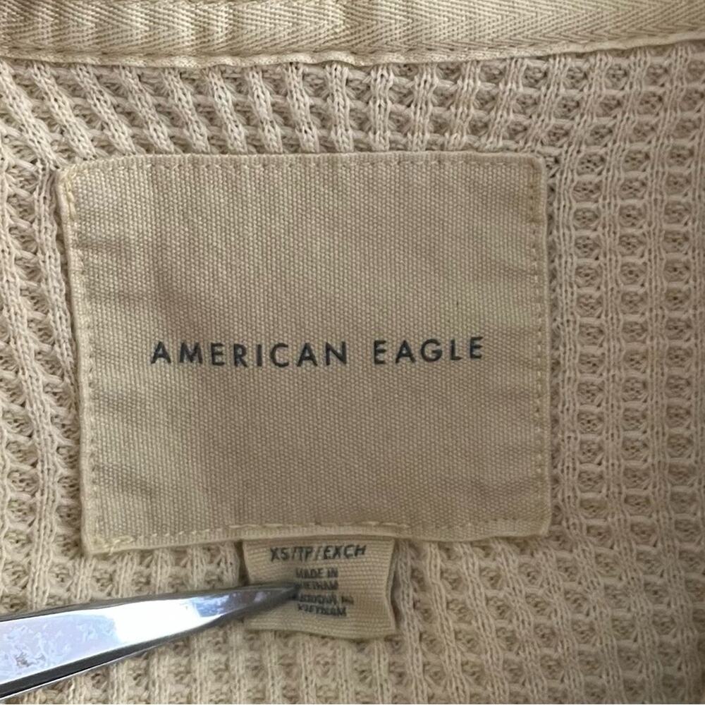 Aerie Waffle Button Hoodie Shacket Sweater - Picture 6 of 8